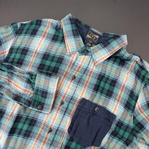 CPO Provisions Flannel Shirt Mens Large Plaid Button Up Lined Cotton Soft Casual